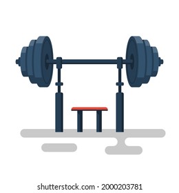 Dumbell Symbol-Cartoon-Stil. Flaches Vektorgrafik-Design. Einzeln auf weißem Hintergrund. Sportausrüstung. Element für Logo, Emblem-Poster und Banner. Vorlage für das Sportsymbol. 