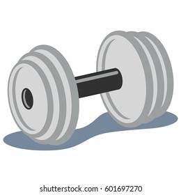 Dumbbell icon. Cartoon vector illustration isolated on white background.