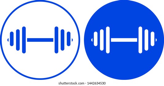 Dumbbell icon in cirlce. Vector illustration