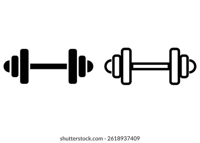 Dumbbell icon collection. Minimalist Dumbbell Fitness symbol vector illustration. 