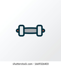 Símbolo de línea coloreado con icono de Dumbbell. Pieza de barbacoa aislada de primera calidad en estilo moderno.
