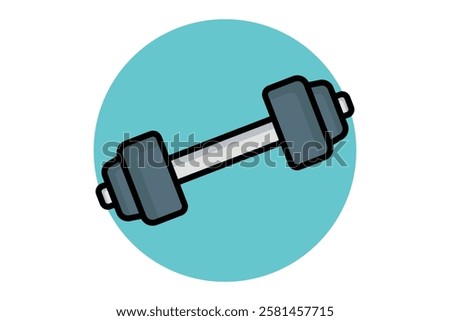 Dumbbell icon. colored outline icon style. icon related to gym and fitness. gym elements vector illustration