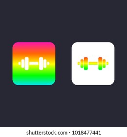 dumbbell icon colorful rainbow gradient outline and cut shape set vector design