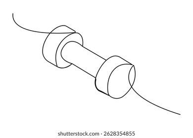 Dumbbell icon continuous one line drawing