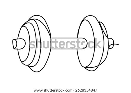 Dumbbell icon continuous one line drawing
