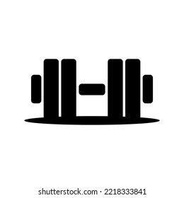 Dumbbell Icon Design. Dumbbells for sports halls, Fitness, Health and activity icons. Black sign design on white background