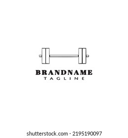 logotipo de diseño de icono de dumbbell, imagen de vector aislada negra
