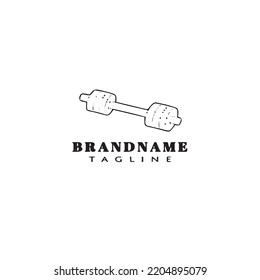 logotipo de diseño de icono de dumbbell, imagen de vector aislada negra