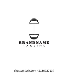 imagen de diseño de icono de dumbbell, logo, imagen de vector aislada negra