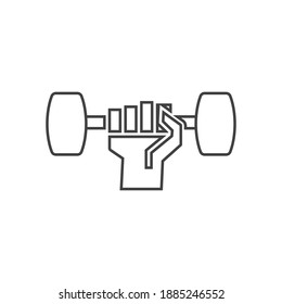 Dumbbell icon design template vector isolated illustration