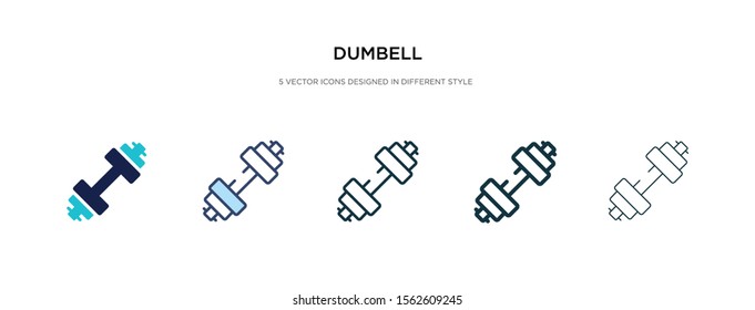 dumbbell icon in different style vector illustration. two colored and black dumbbell vector icons designed in filled, outline, line and stroke style can be used for web, mobile, ui