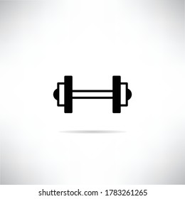 dumbbell icon with drop shadow vector illustration