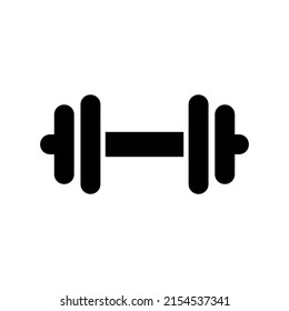 Dumbbell icon. Dumbbells for a sports hall. Vector illustration. Black sign design.