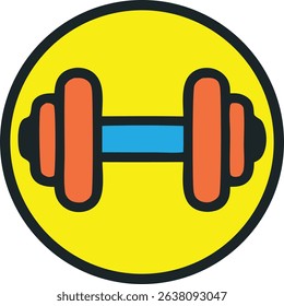 Dumbbell icon Fitness gym training equipment.