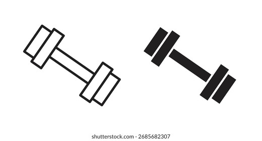 Hantel Symbol flach schwarz-weißes Logo