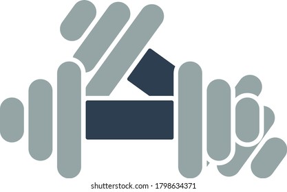 Ícone de campainha. Design de cores planas. Ilustração de vetor.