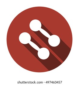 Dumbbell icon.  Flat design.