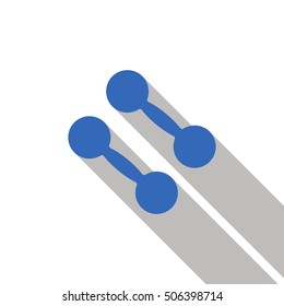 Dumbbell icon.  Flat design.