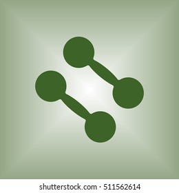 Dumbbell icon.  Flat design.