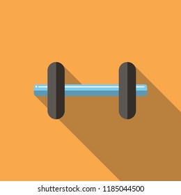 Dumbbell Icon Flat Design with Long Shadow