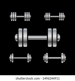 Dumbbell icon flat design. Vector illustration. 