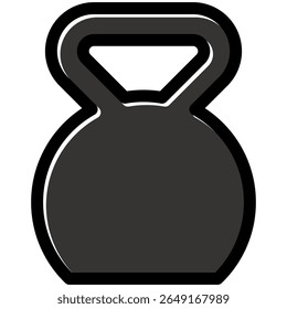 dumbbell icon in flat outline offset style