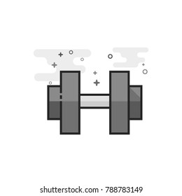 Dumbbell icon in flat outlined grayscale style. Vector illustration.