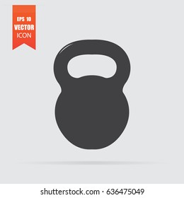 Dumbbell icon in flat style isolated on grey background. For your design, logo. Vector illustration.