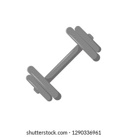 Dumbbell icon in flat style on white background, vector