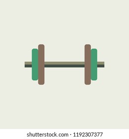 Dumbbell Icon Flat Style. Vector Design