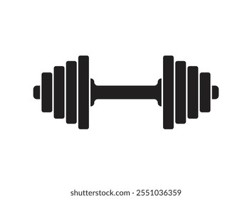 Dumbbell icon in flat style. Workout gym tool vector illustration on isolated background. Barbell fitness equipment sign business concept.