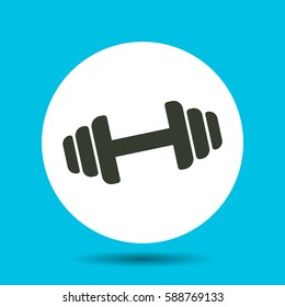 Dumbbell icon. Flat vector illustration in black on white background.