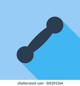 Dumbbell icon. Flat vector related icon with long shadow for web and mobile applications. It can be used as - logo, pictogram, icon, infographic element. Vector Illustration.