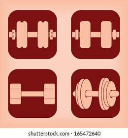 Dumbbell icon - four variations 