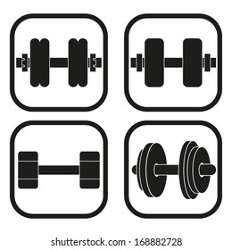 Dumbbell icon - four variations 