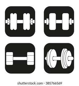 Dumbbell icon in four variations