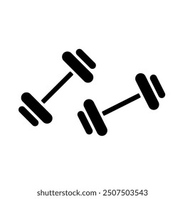 Dumbbell icon in glyph style. Icon about fitness