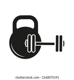 dumbbell icon of glyph style design vector template 