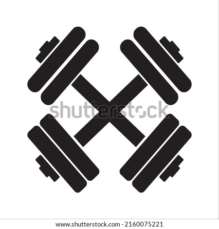 dumbbell icon of glyph style design vector template 