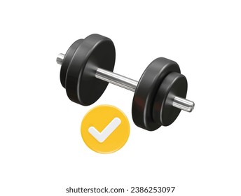 Dumbbell icon illustration 3d rendering element