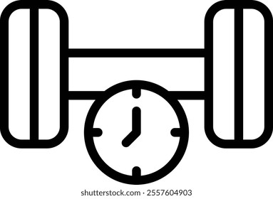 dumbbell icon illustration design with outline, this is not made from any AI generation