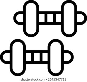dumbbell icon illustration design with outline, this is not made from any AI generation