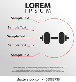 dumbbell icon. infographics template
