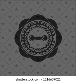 dumbbell icon inside black emblem. Vintage.