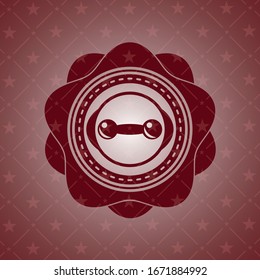 ícono de campana dentro de emblema rojo realista
