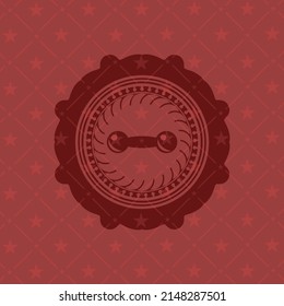 icono de timbre dentro del emblema rojo. Retro. 