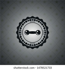 dumbbell icon inside retro style black emblem