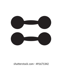Dumbbell    icon,  isolated. Flat  design.
