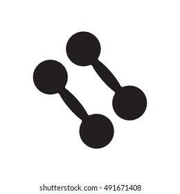 Dumbbell    icon,  isolated. Flat  design.