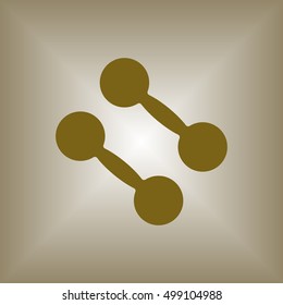 Dumbbell   icon,  isolated. Flat  design.